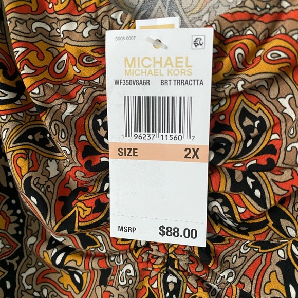 Women’s Micheal Kors paisley print long sleeve top size 2X - Picture 2 of 7